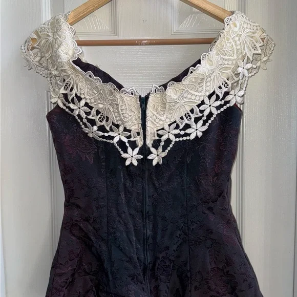 Vintage Scott McClintock Sleeveless Top 5/6 Lace Pearl Drop Luxury Victorian - Picture 2 of 9